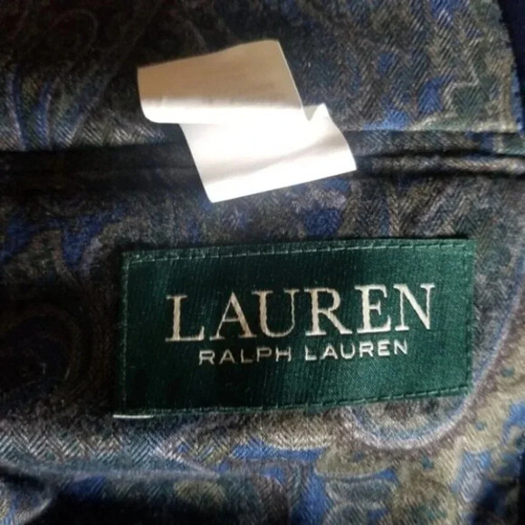 Ralph Lauren Navy Velvet Blazer Paisley Lined M - Picture 4 of 11